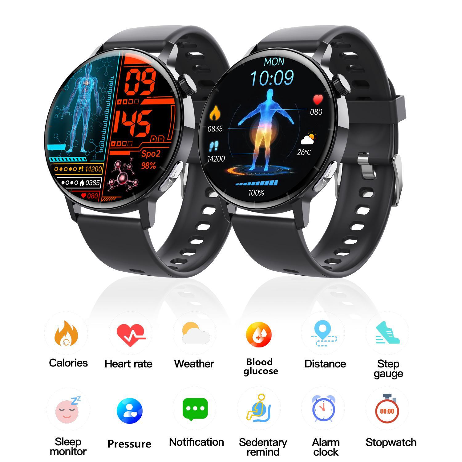 Smartwatch with Non-Invasive Glucose, ECG & Advanced Health Monitoring