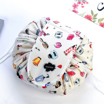 Animal Print Large Capacity Drawstring Cosmetic Storage Bag for Travel Use