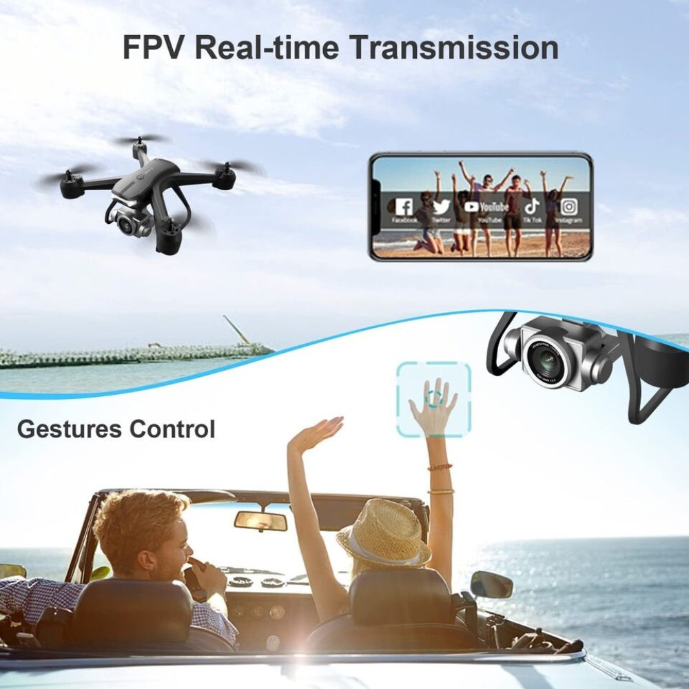 V14 6K HD Dual Camera WiFi FPV Drone, 2 Batteries, Portable for Adults