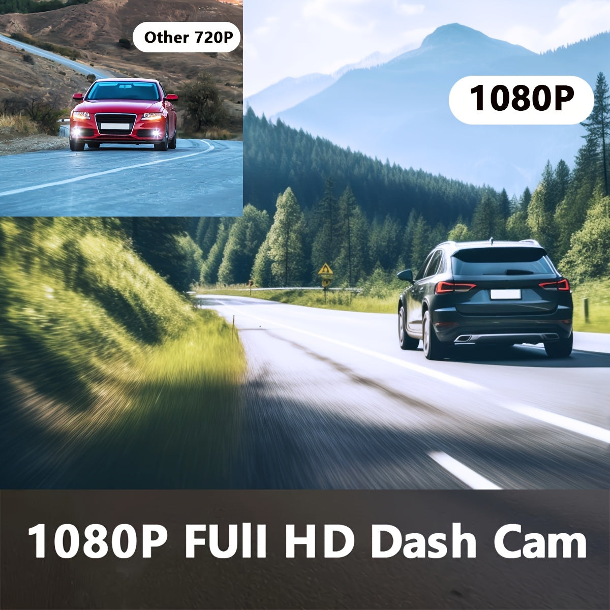 HD 1080P Driving Recorder Three Lens Dash Cam