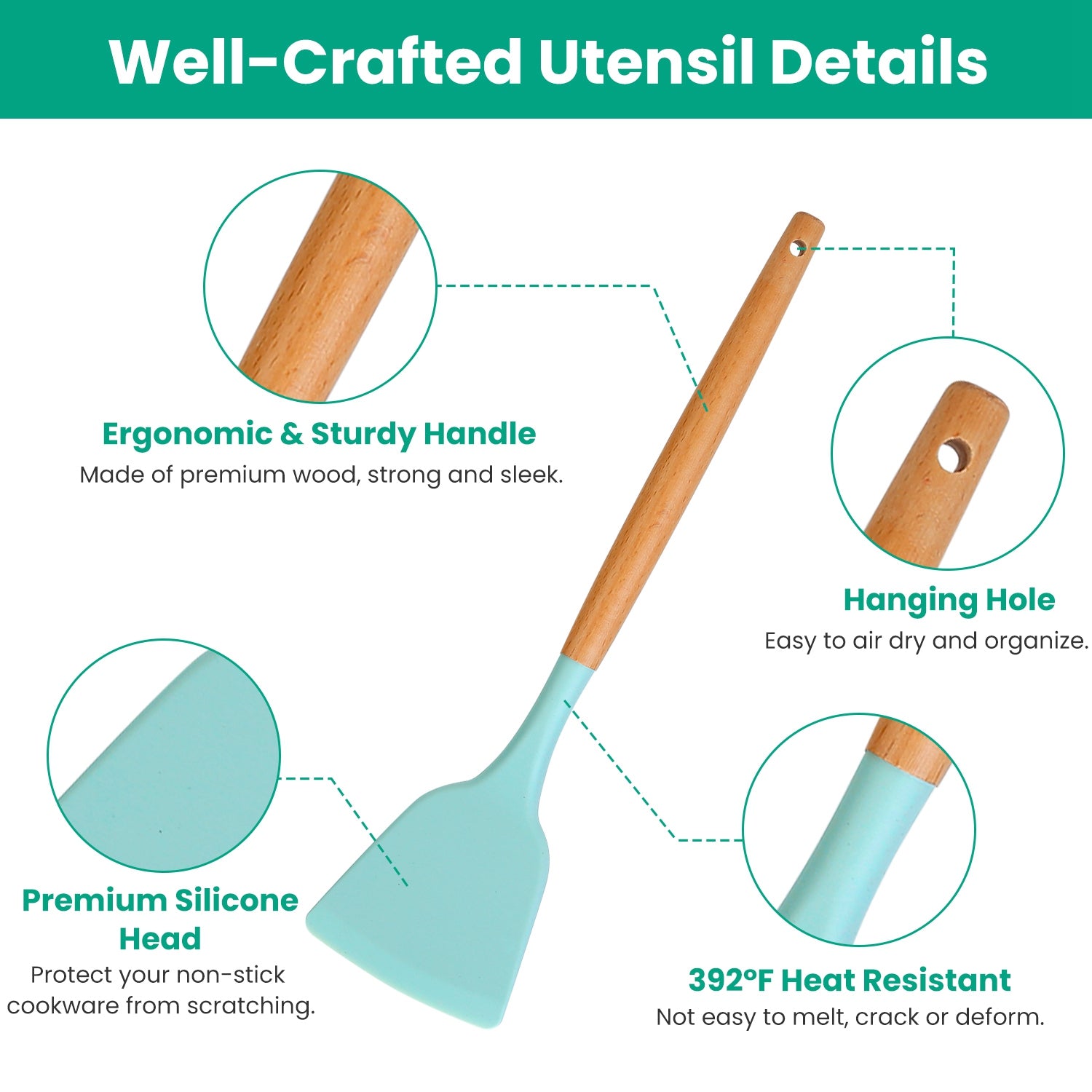 35PCS Kitchen Utensil Set Silicone Cooking Tools with Holder