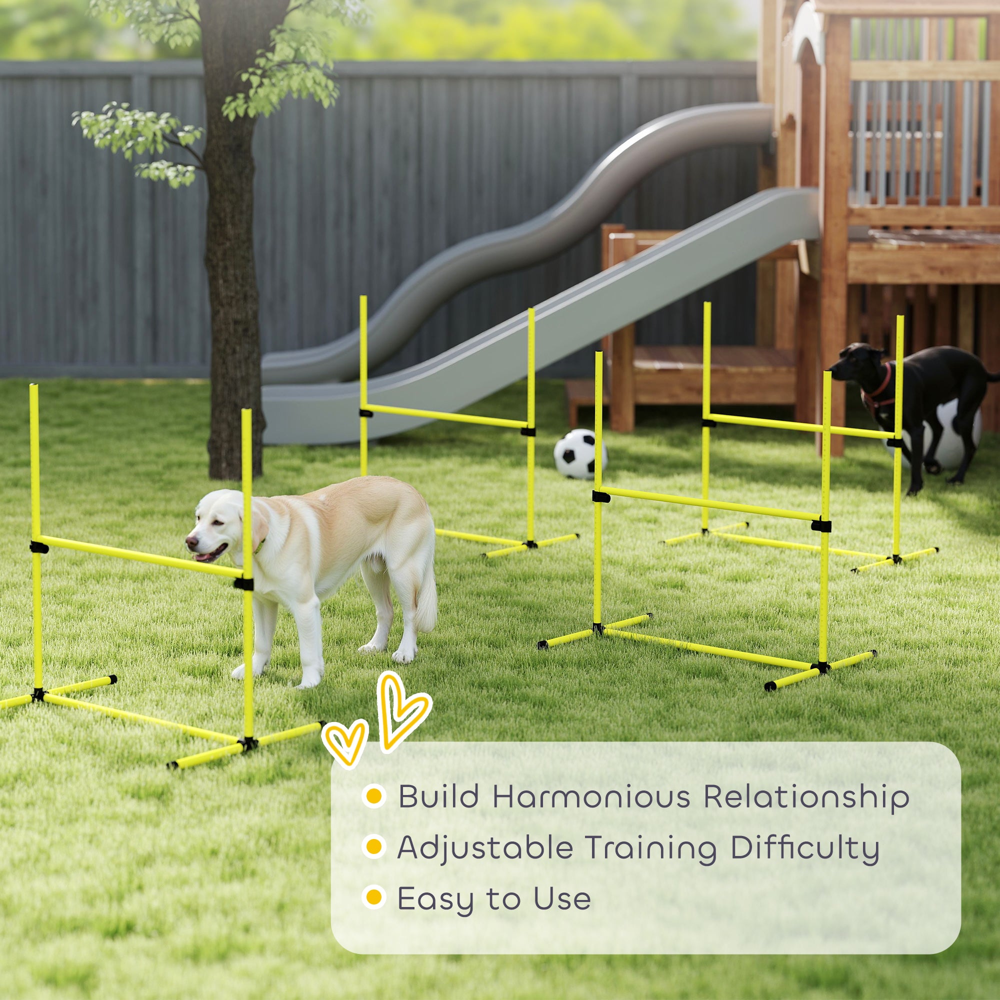 4-Piece Dog Agility Training Set – Adjustable Jump Bars with Portable Carry Bag