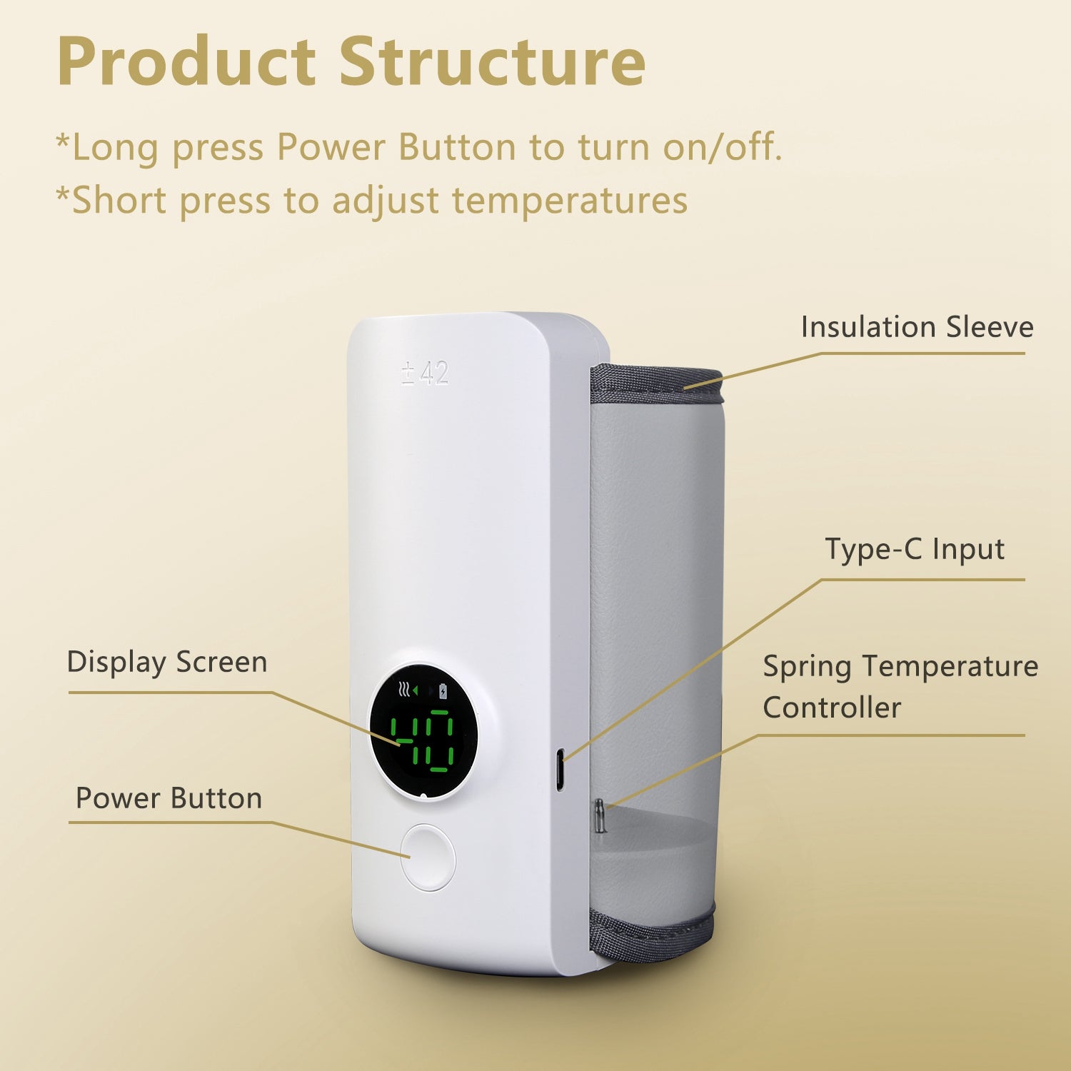 Portable Baby Bottle Warmer USB Rechargeable Milk Heater