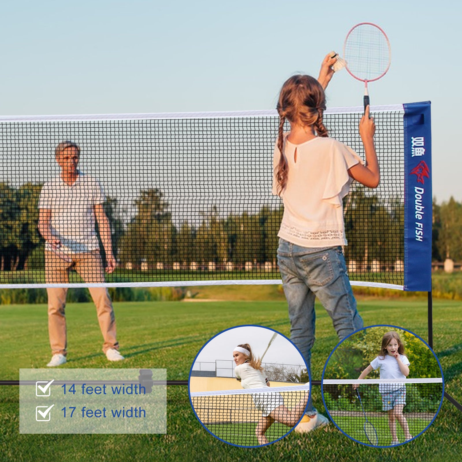 Portable Badminton Net Set Foldable for Indoor Outdoor Training