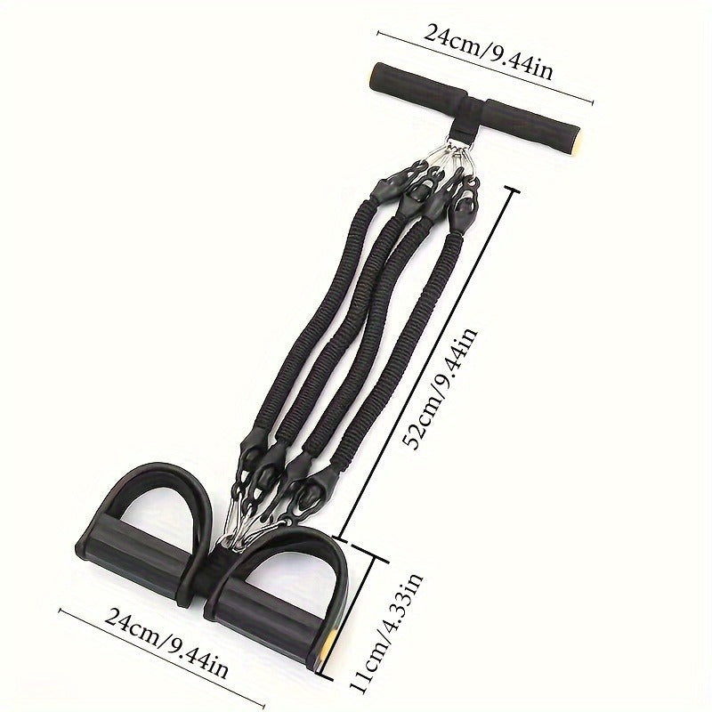 Adjustable Tension Bands Set with Foot Pedals & Handles for Full Body Fitness Training