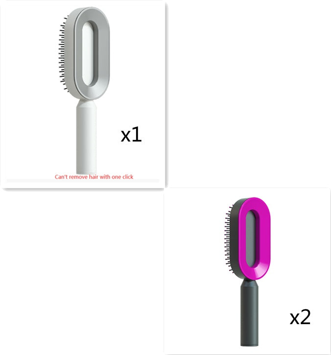 Self Cleaning Hair Brush with Scalp Massage & Detangling