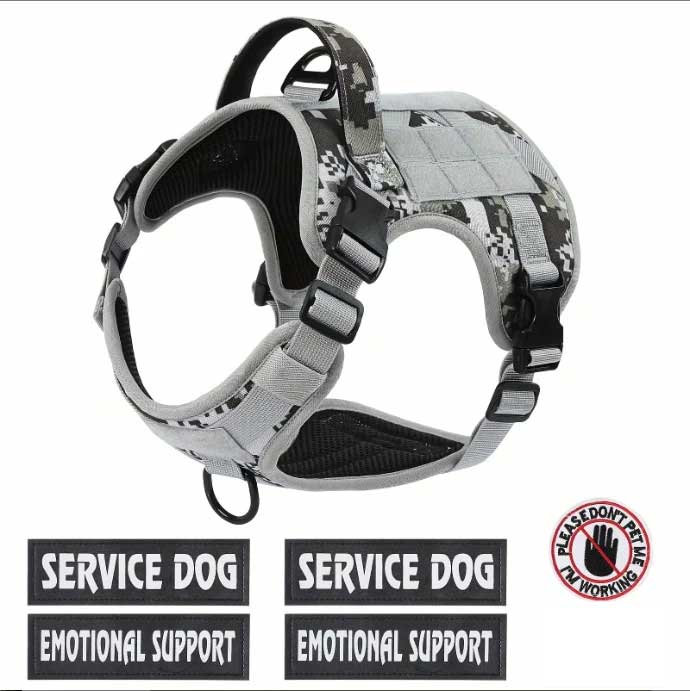 Tactical Service Dog Harness Vest with Reflective No-Pull Design