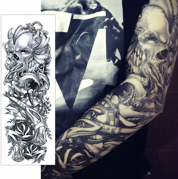 Large Temporary Tattoo Sleeve Waterproof Realistic Body Art