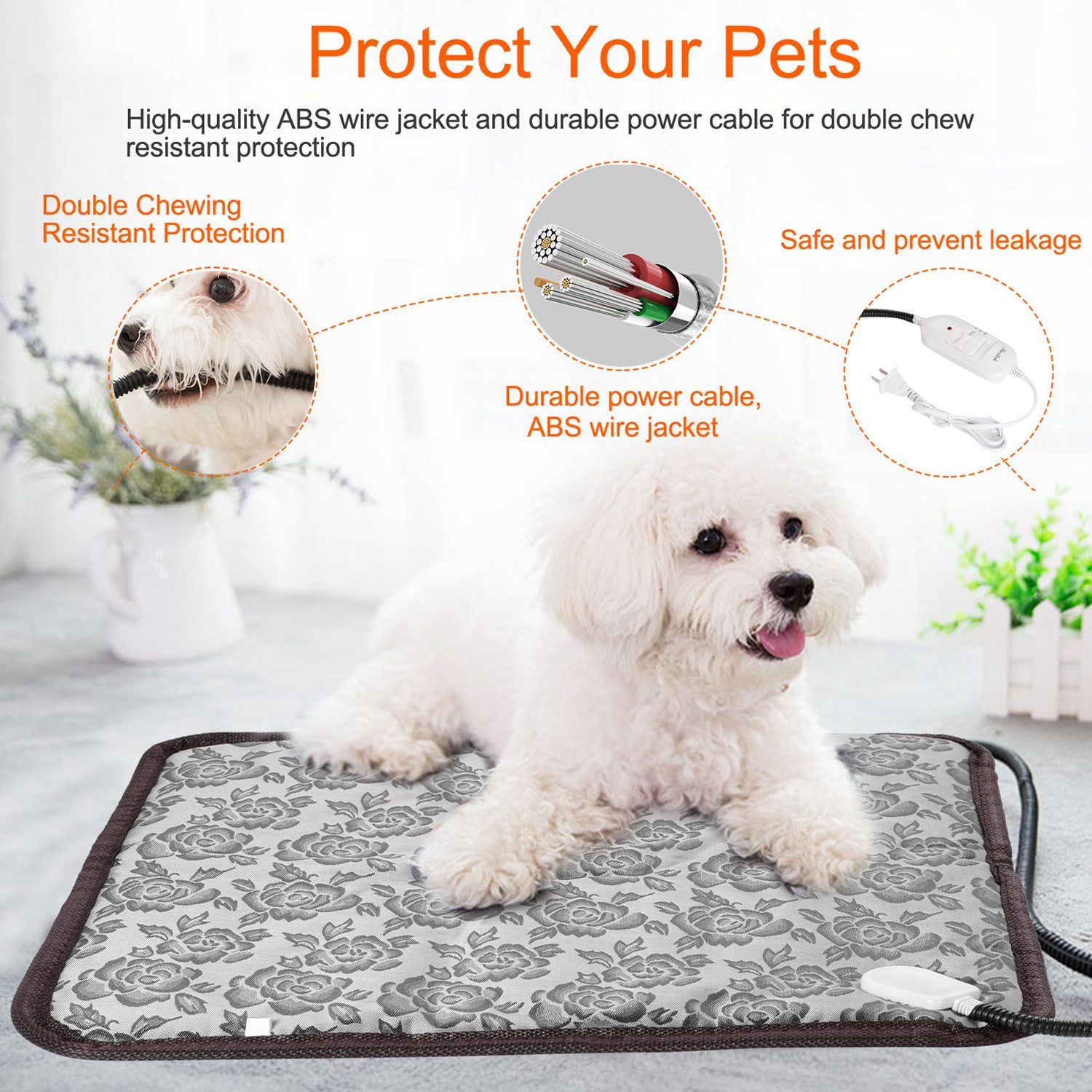 Premium Pet Heating Pad Waterproof Electric Warm Mat Safe Design