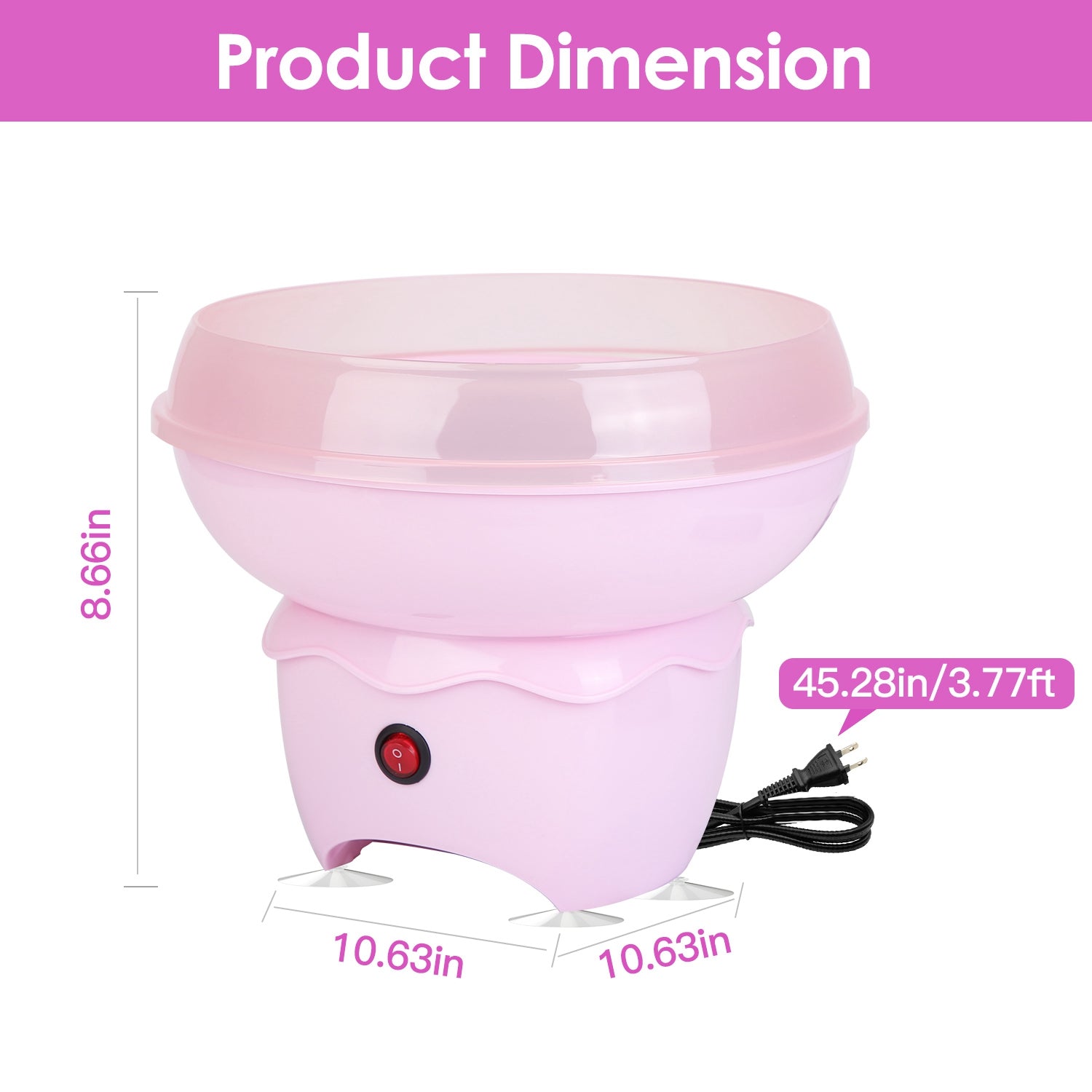 Portable Cotton Candy Maker Electric Candy Machine for Kids Fun