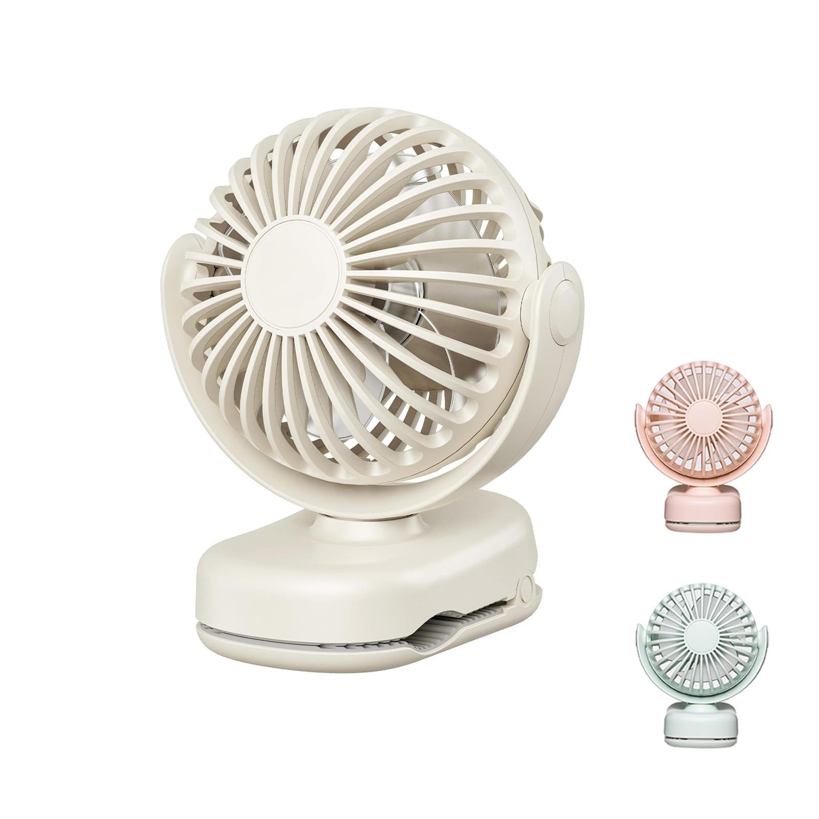 Powerful Portable Clip Fan USB Rechargeable Quiet Cooling