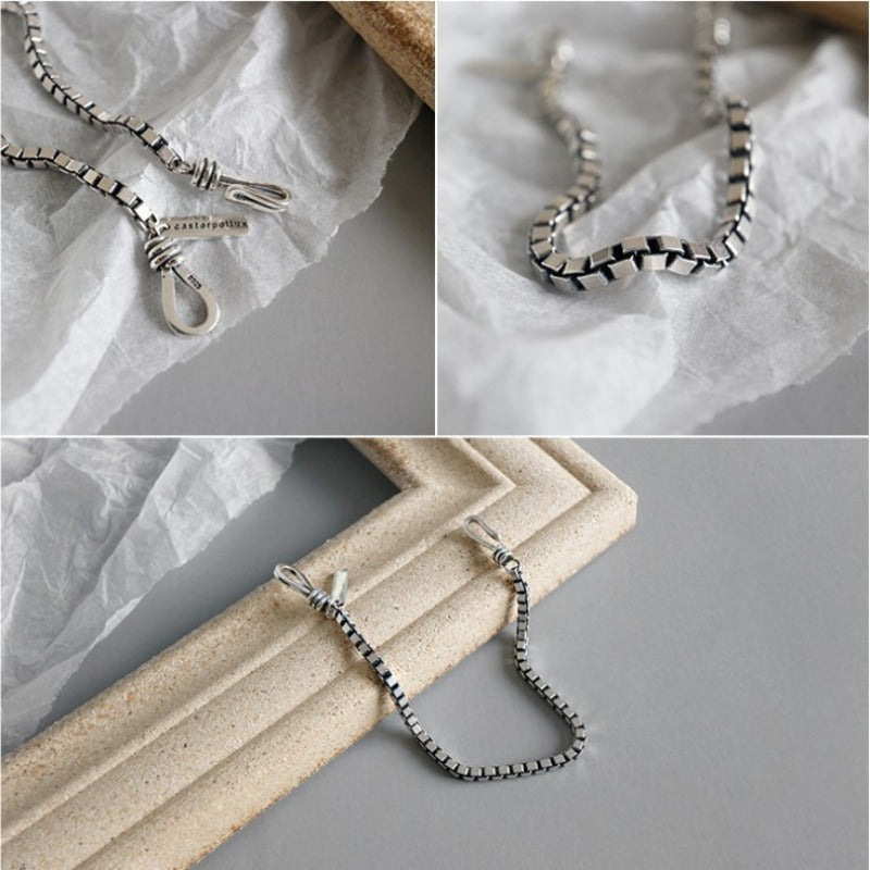 Stylish Vintage Cross Bracelet Box Chain Unisex Fashion Jewelry