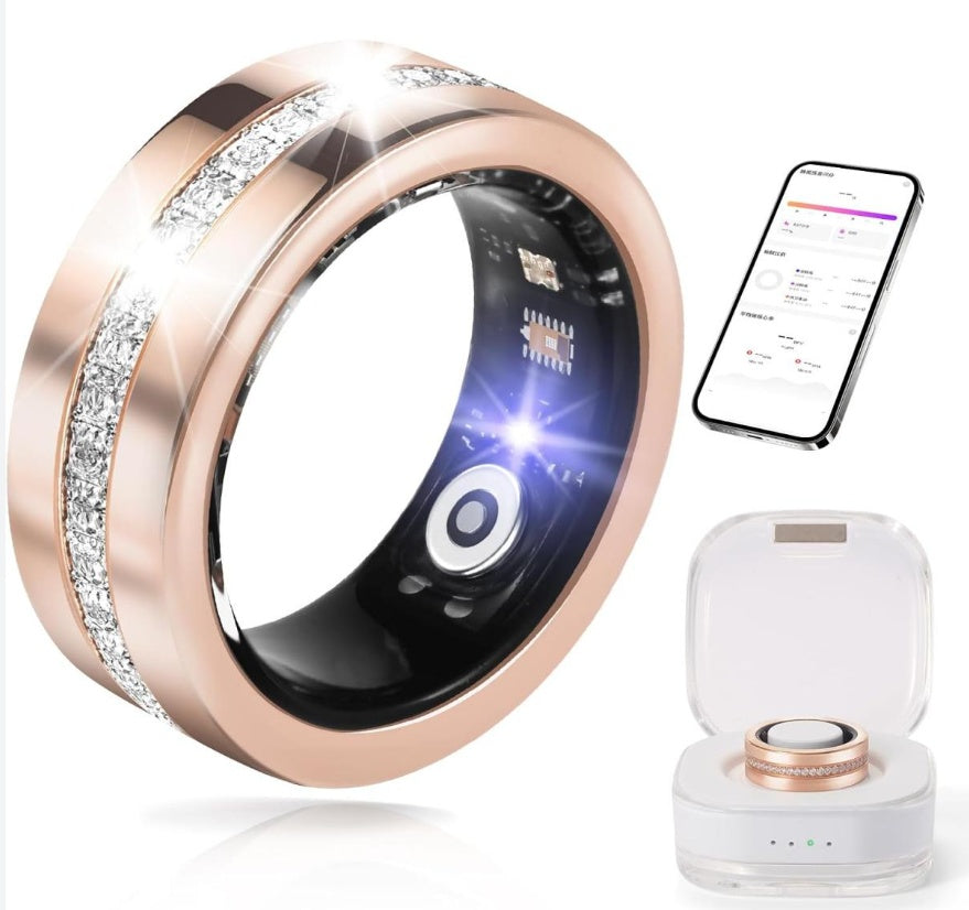 Advanced Rose Gold Smart Ring Health Fitness Tracker Waterproof