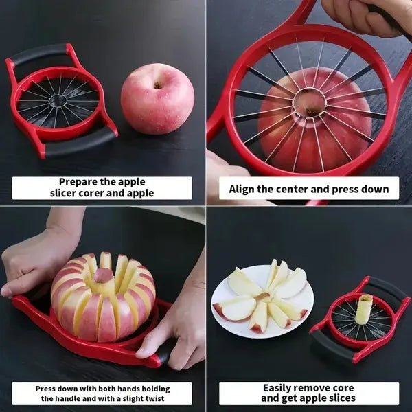 Premium Stainless Steel Apple Slicer Corer with 12 Blades