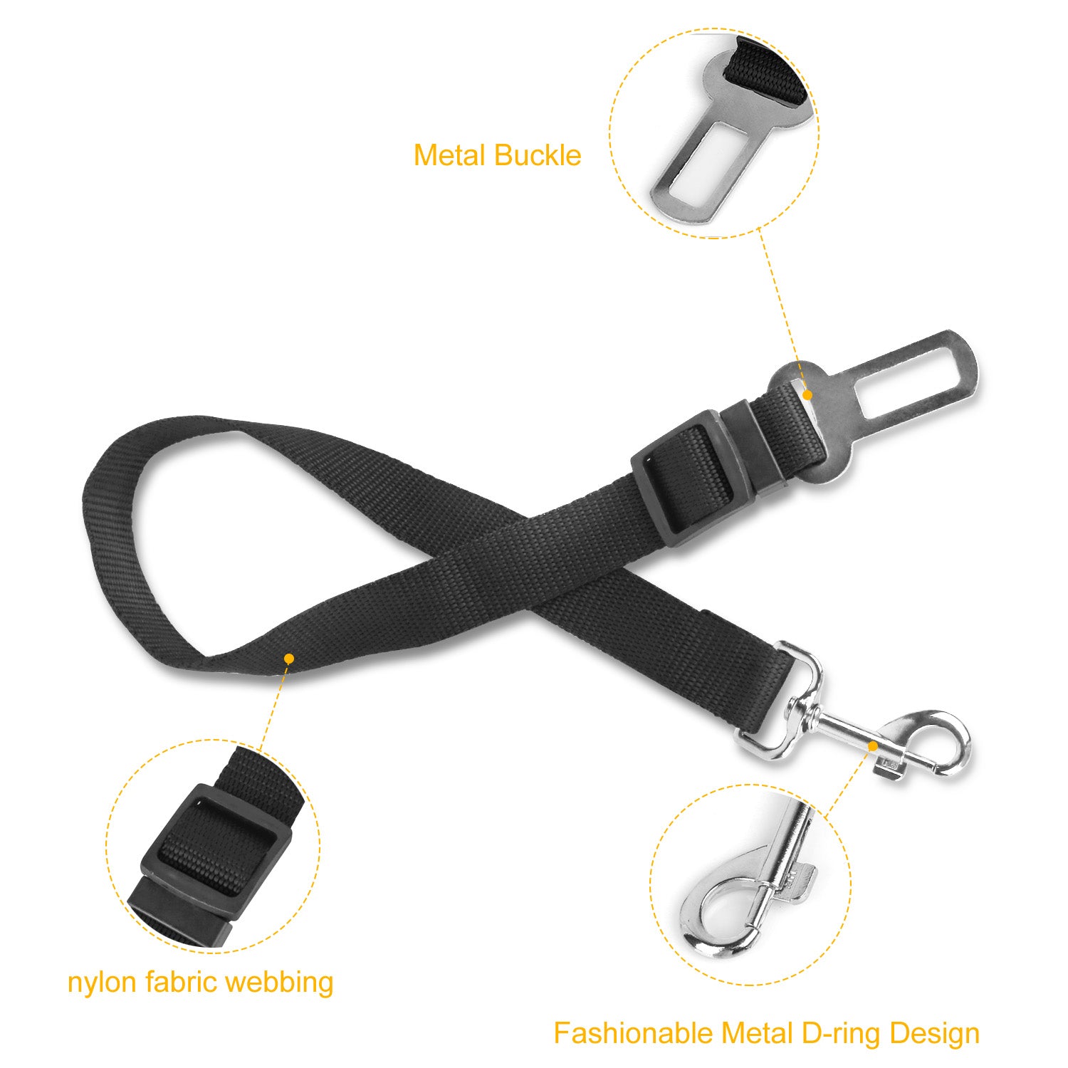 Secure Adjustable Pet Seat Belt Leash Set for Safe Car Travel