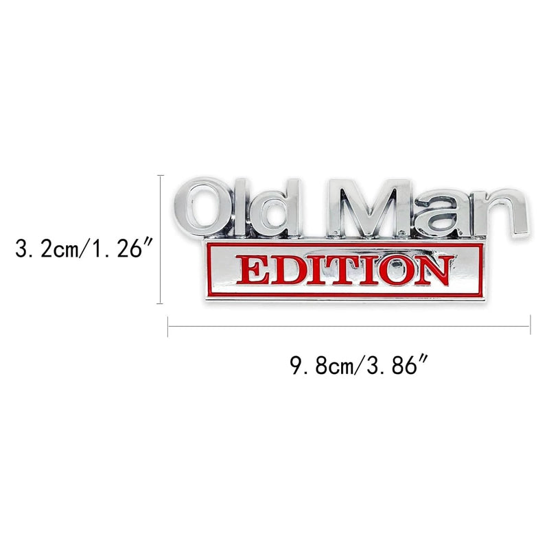 2PCS Old Man Edition 3D Metal Car Emblem Badge