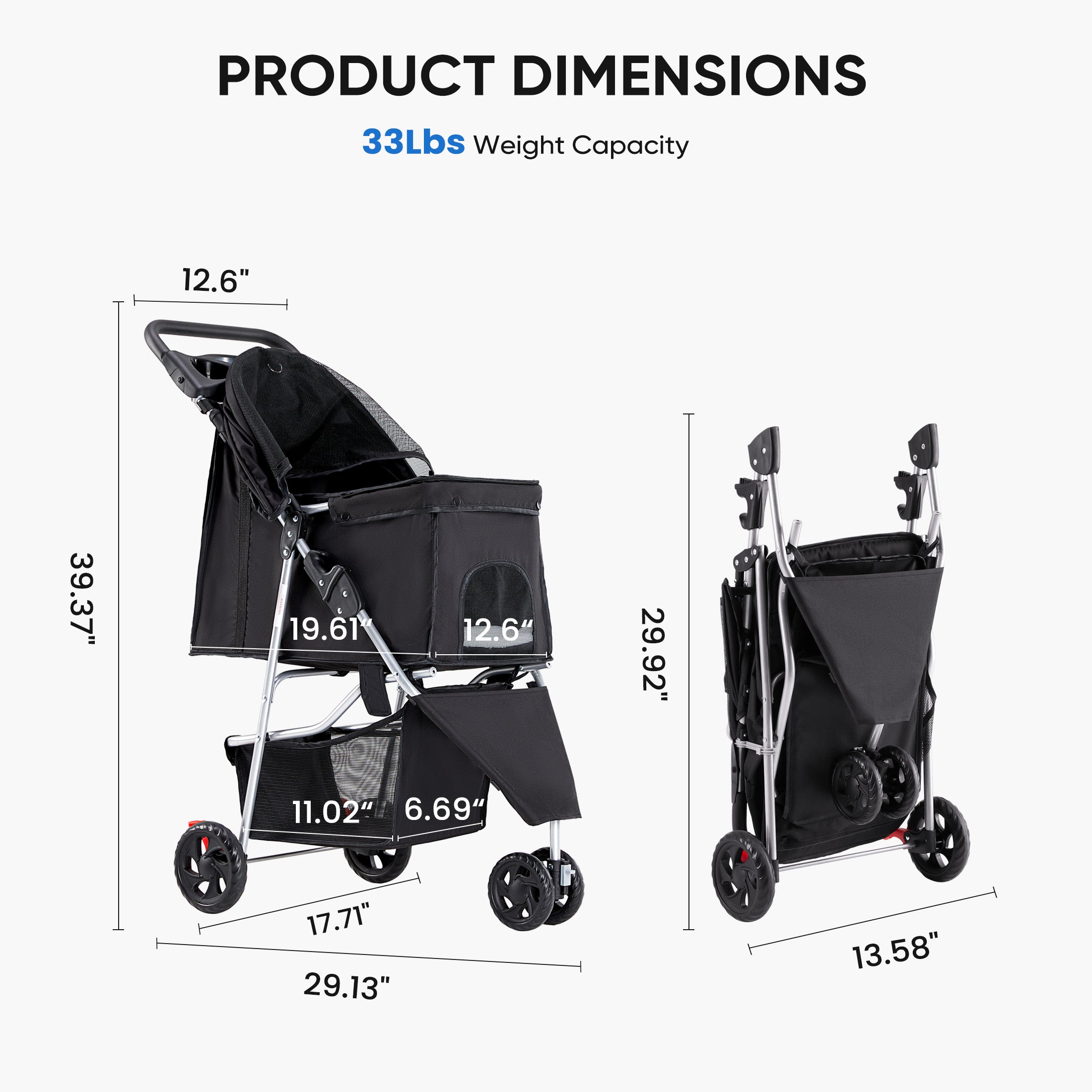 Ultimate Cat and Dog Pet Cart Comfortable Travel Carrier