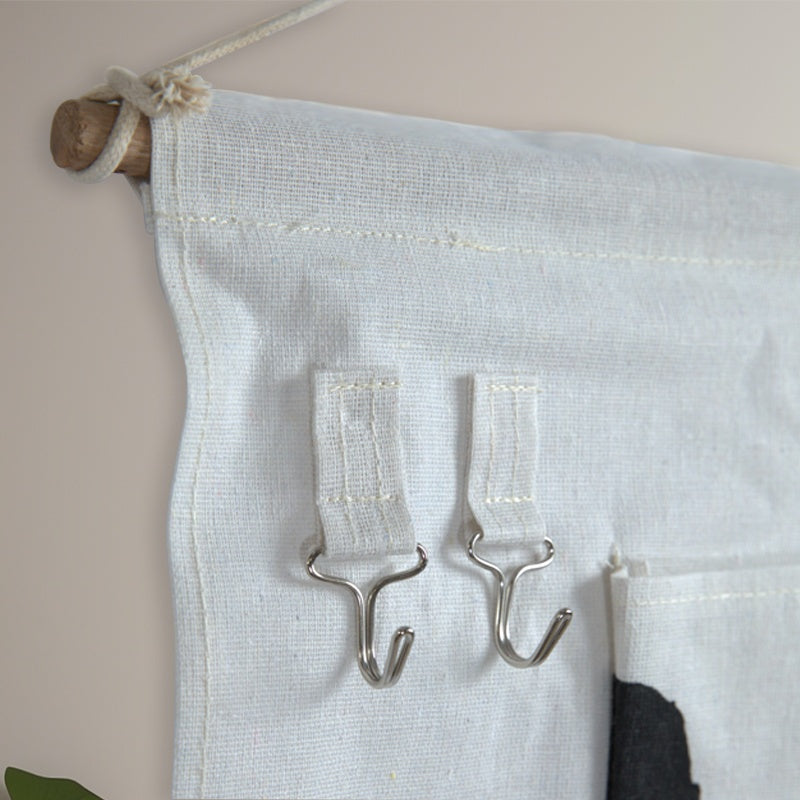 Seven Pocket Hanging Storage Bag Polka Dot Organizer