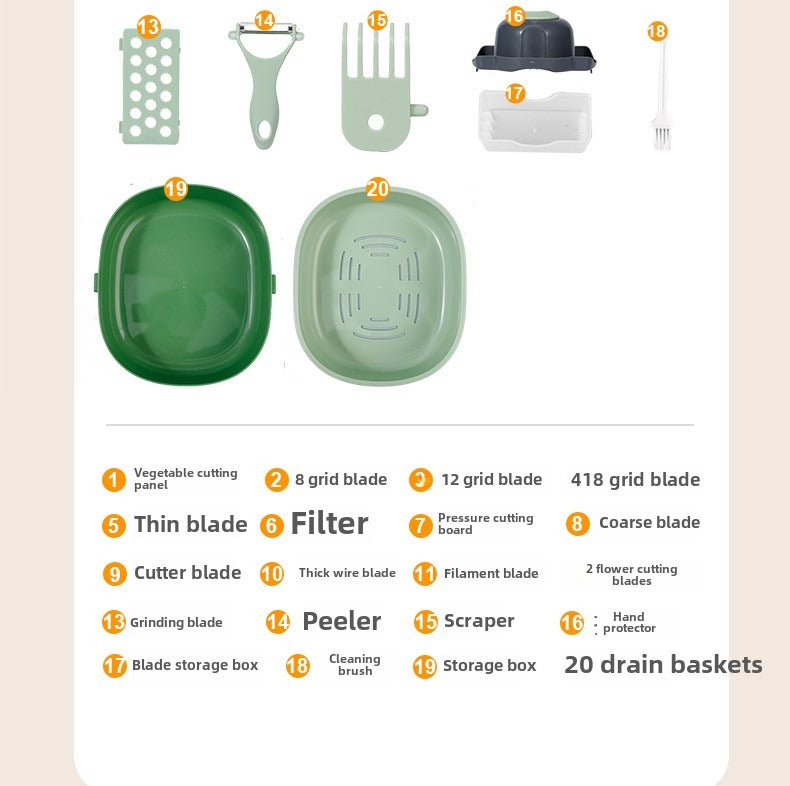 Oval Food Chopper Manual Vegetable & Fruit Cutter Tool