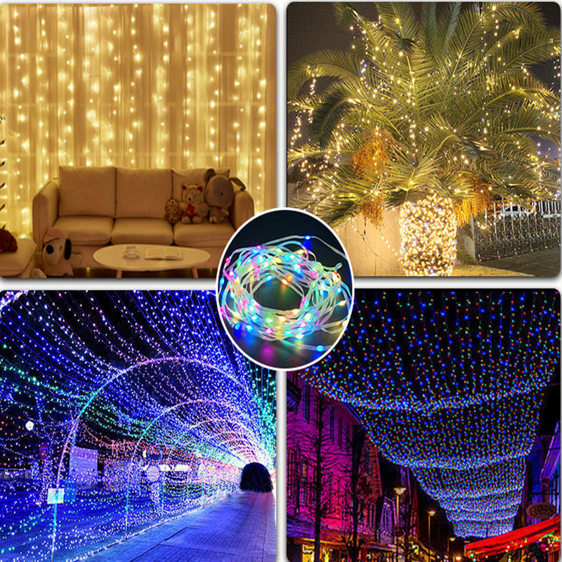 RGB LED Rope Lights Remote Control Outdoor Fairy String Lights