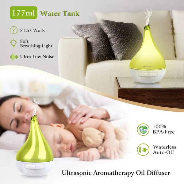 Drop Shape Aroma Diffuser Humidifier Ultrasonic Mist LED Light