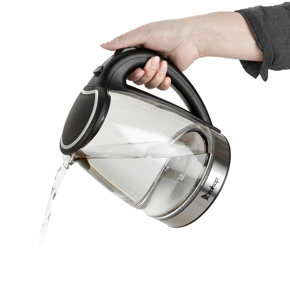 Powerful Electric Glass Kettle Stainless Steel Fast Boiling