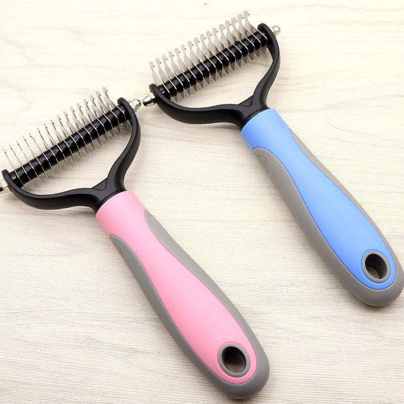 Premium Double Sided Pet Dematting Comb Long Hair Knot Remover