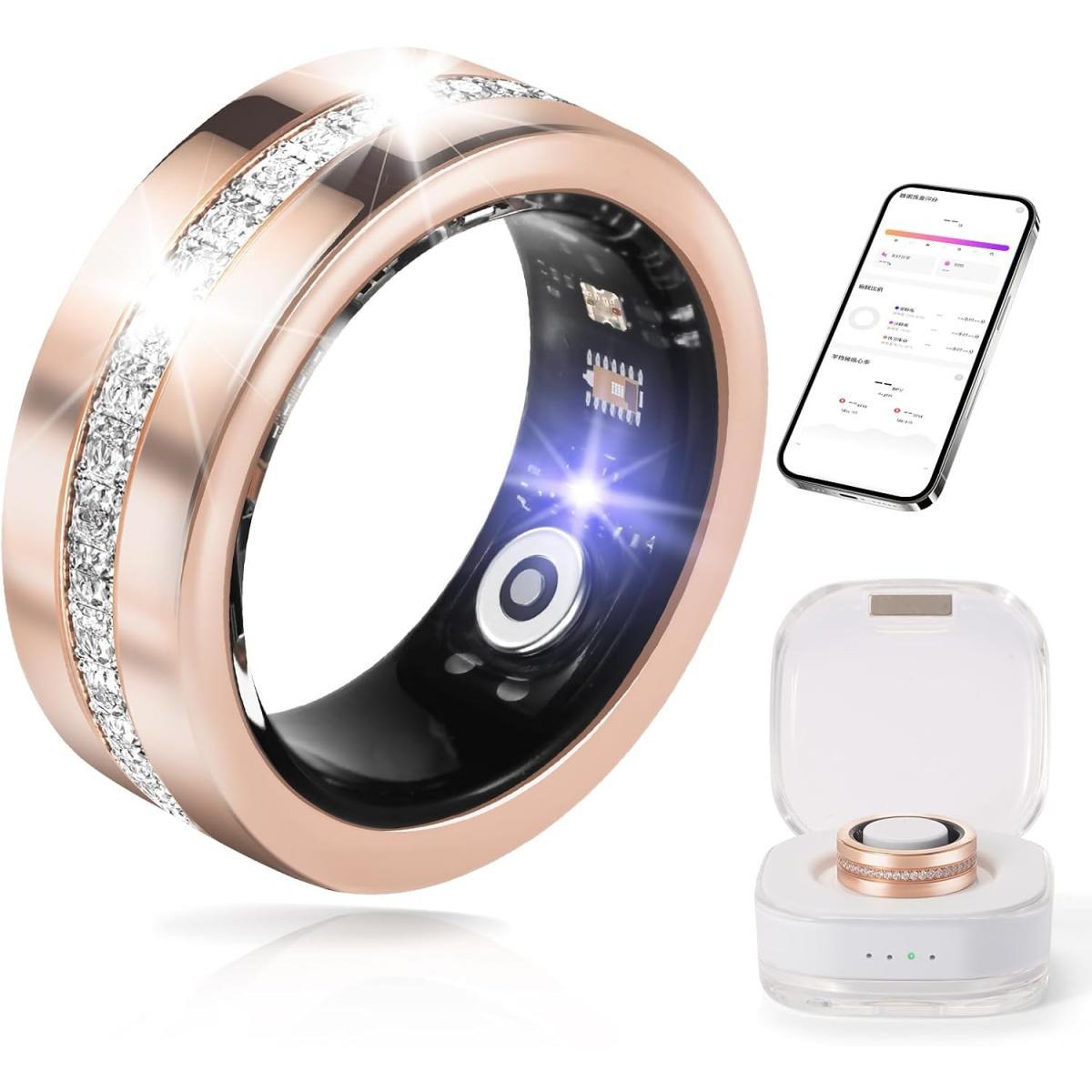 Rose Gold Smart Ring for Women with Health Tracking & Gesture Control