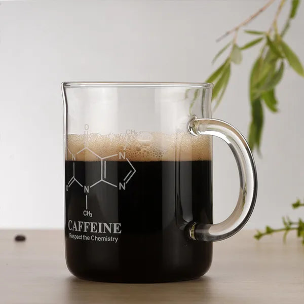 Borosilicate Glass Coffee Cup with Measurement Scale