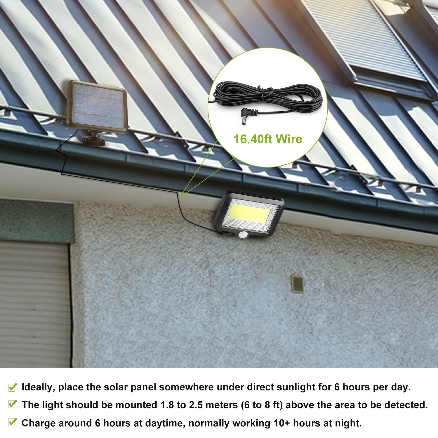Solar Motion Sensor Wall Light Waterproof Dusk to Dawn Security