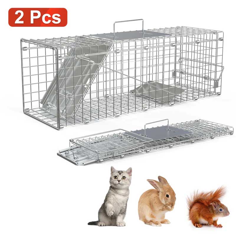 Premium Folding Humane Animal Trap Cage Easy Catch and Release