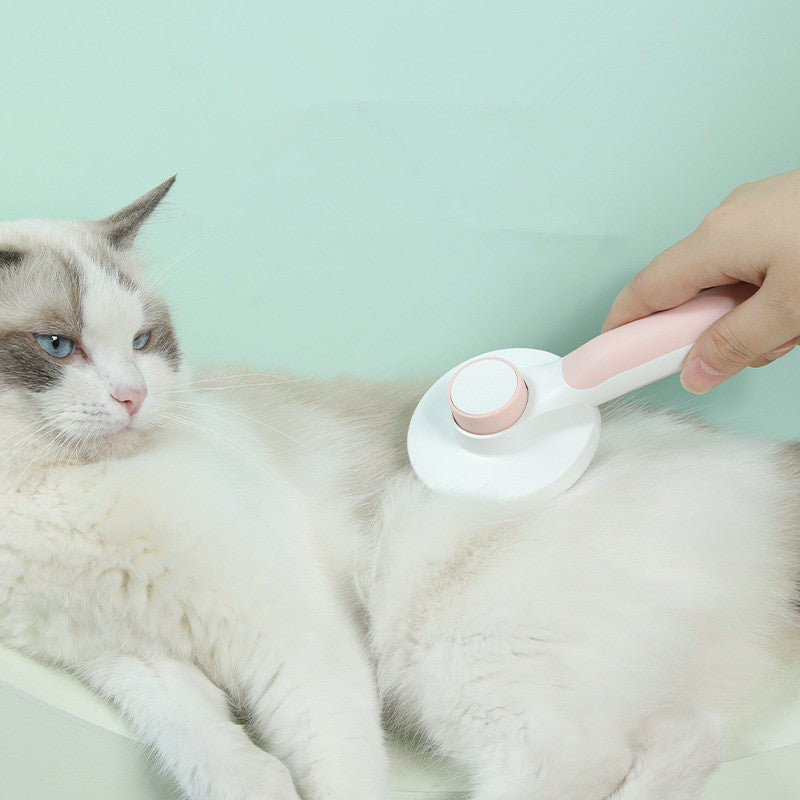 Premium Pet Grooming Comb Round Handle Smooth Deshedding Brush