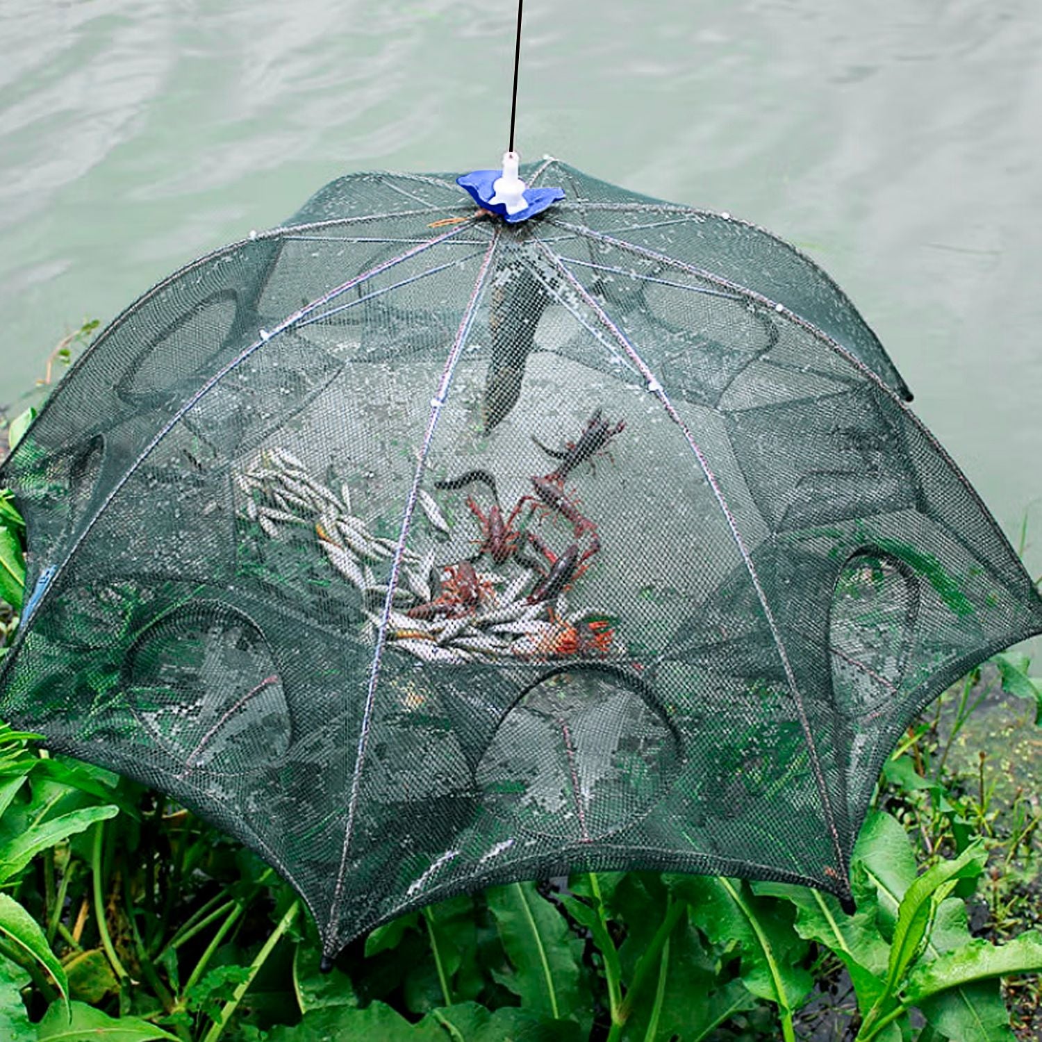 Foldable Automatic Fishing Trap Net for Crab Shrimp Minnow