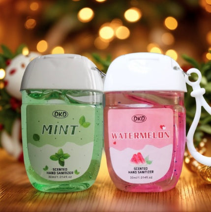 Premium 2Pack Hand Sanitizer Gel Mint Watermelon Travel Hook