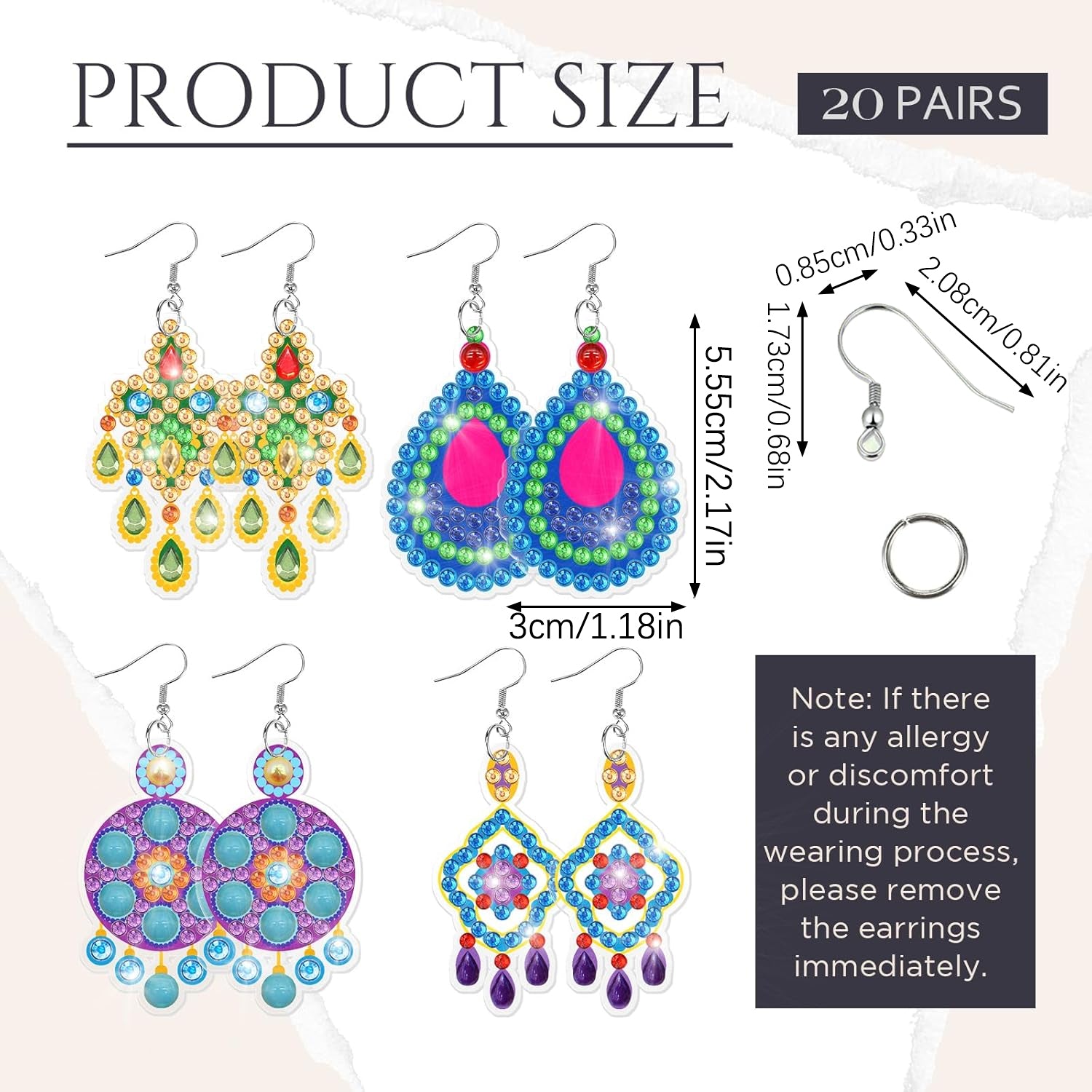 DIY Rhinestone Earrings Kit Creative Jewelry Making Set