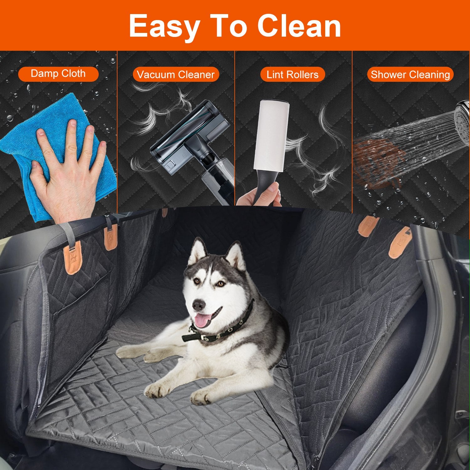 Waterproof Dog Car Seat Cover Hammock with Back Seat Extender