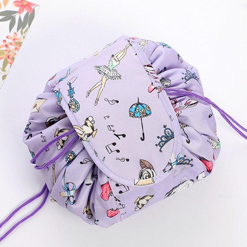 Animal Print Large Capacity Drawstring Cosmetic Storage Bag for Travel Use