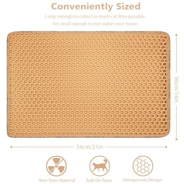 Premium Double Layer Rice Shape Cat Litter Pad Waterproof Mat