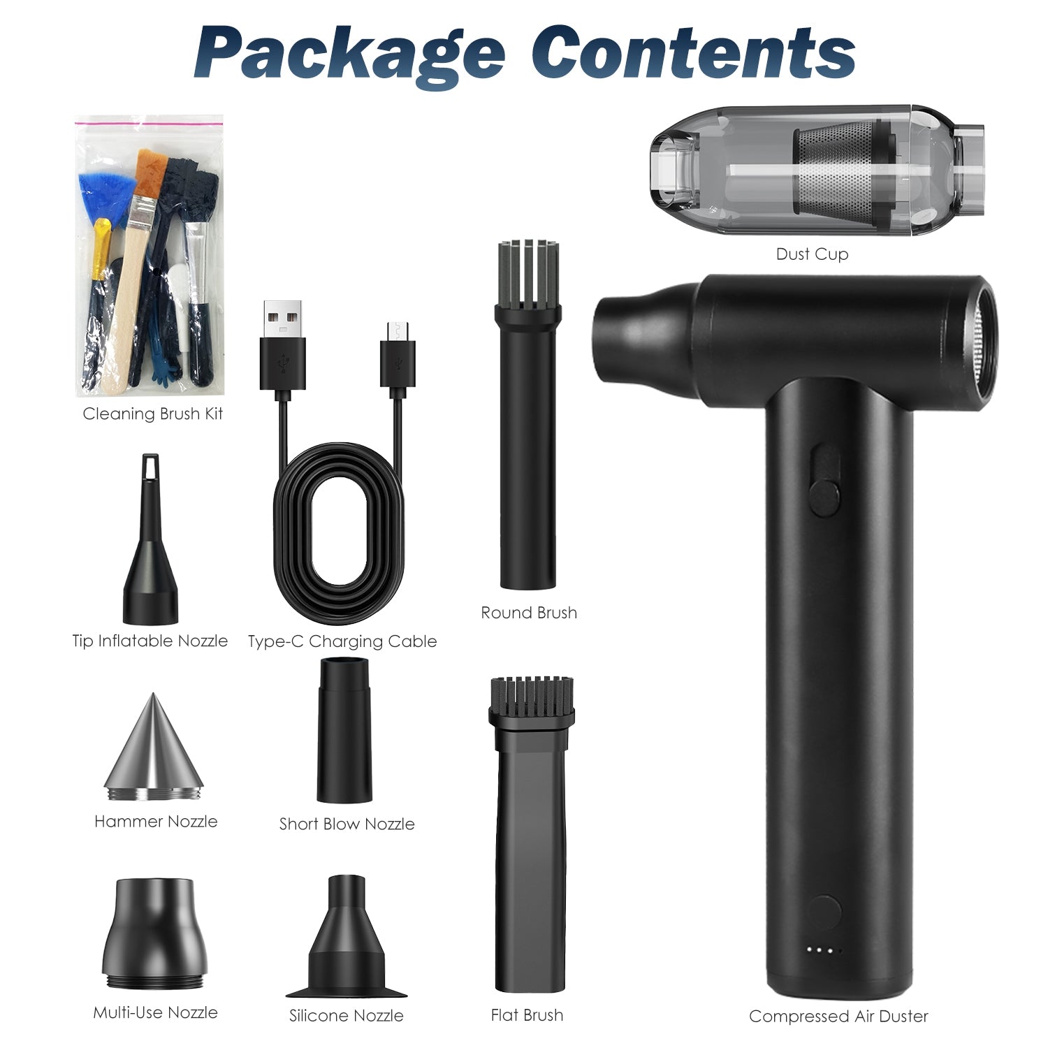 Cordless Compressed Air Duster 250000RPM Brushless Motor