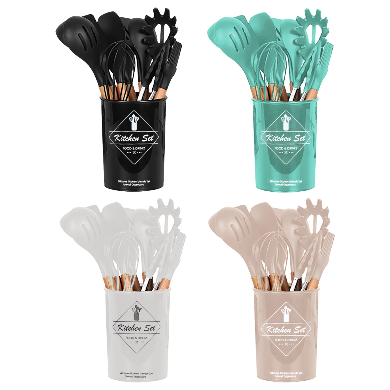 35PCS Kitchen Utensil Set Silicone Cooking Tools with Holder