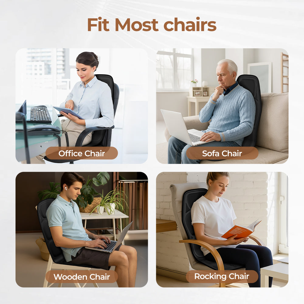 Heated Massage Chair Pad with 7 Motors & Lumbar Support