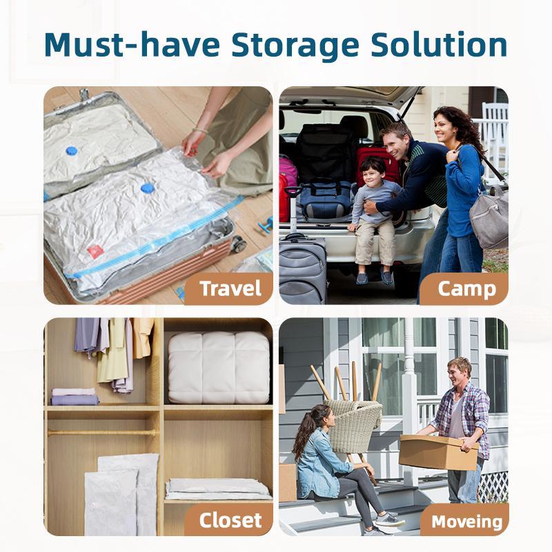 10pcs Vacuum Storage Bags Set with Pump Space Saving Organizer