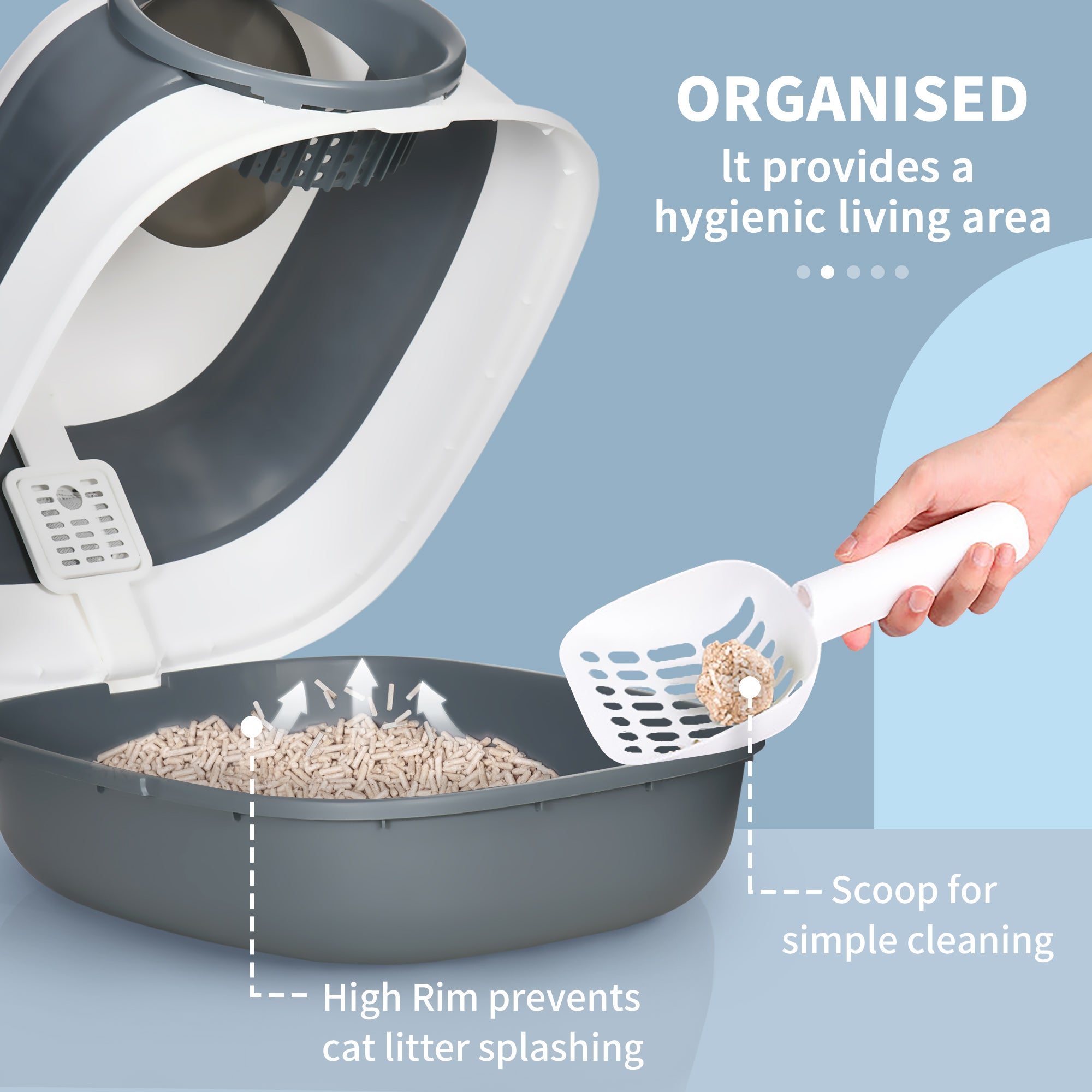 Ultimate Dome Covered Cat Litter Box with Lid Clean and Odor Control
