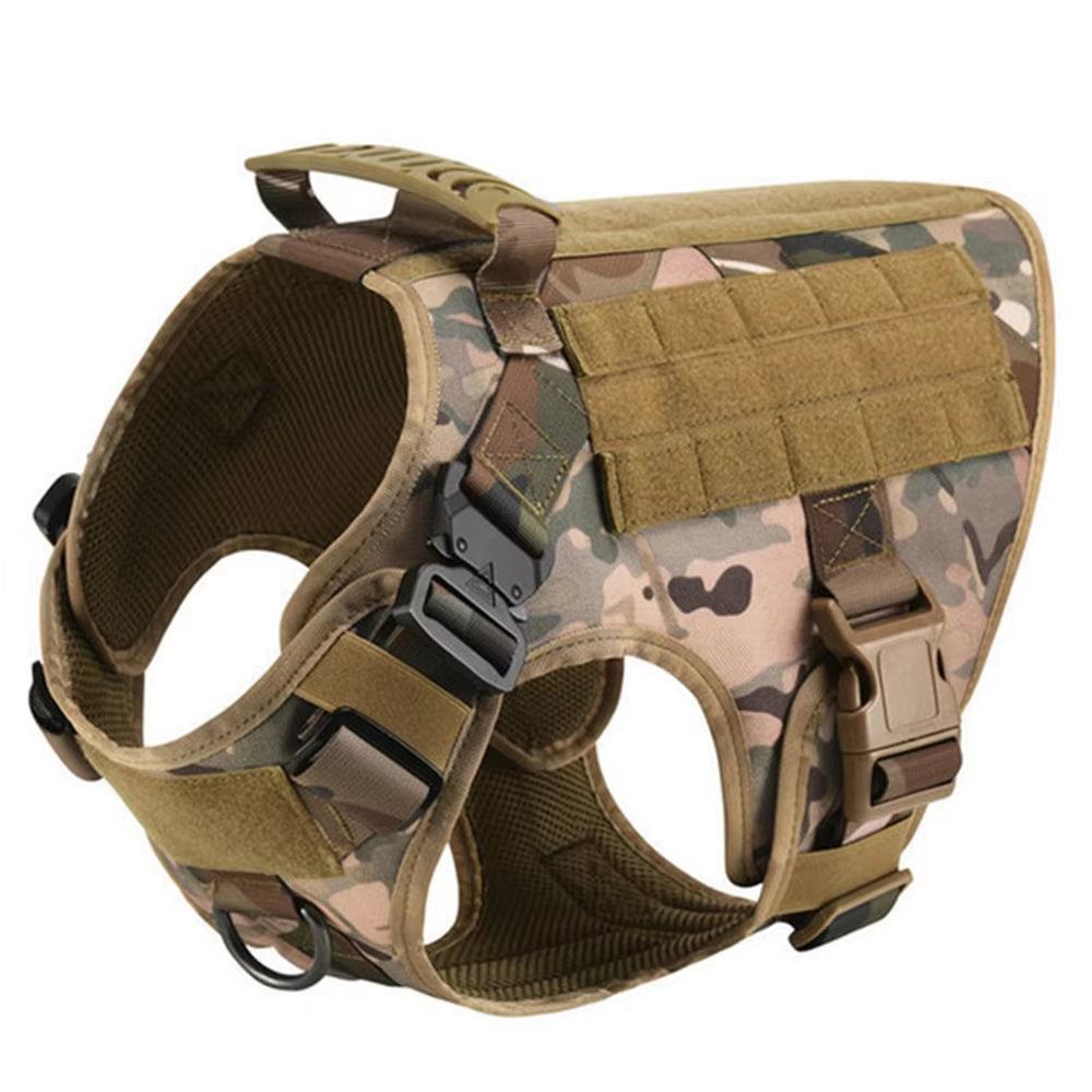 Premium Camouflage Dog Harness Leash Set Luxury Chest Control