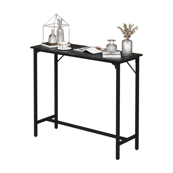 43-Inch Black Bar Table with Metal Frame & 209 Lbs Capacity