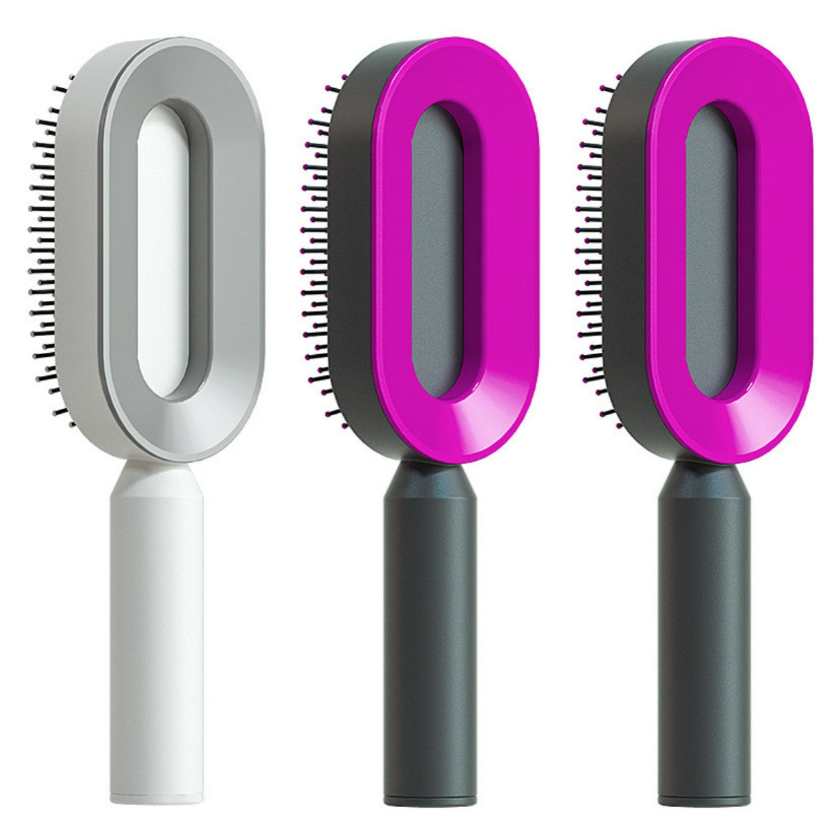 Self Cleaning Hair Brush with Scalp Massage & Detangling