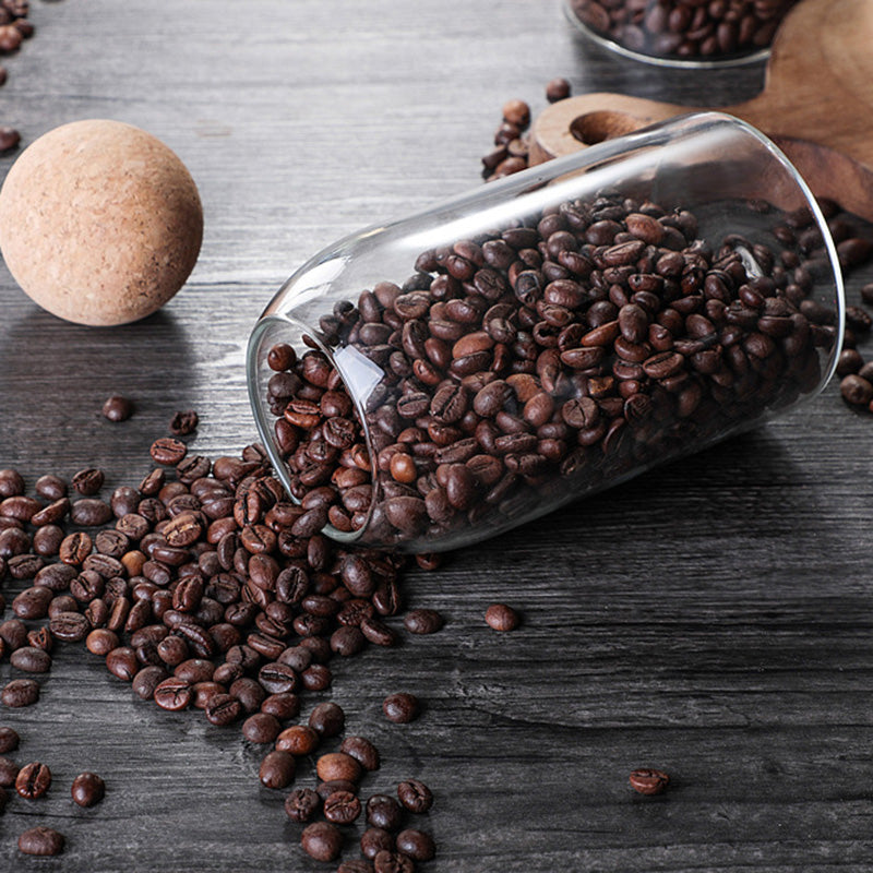 Glass Storage Jar with Cork Lid Minimalist Tea Coffee Container