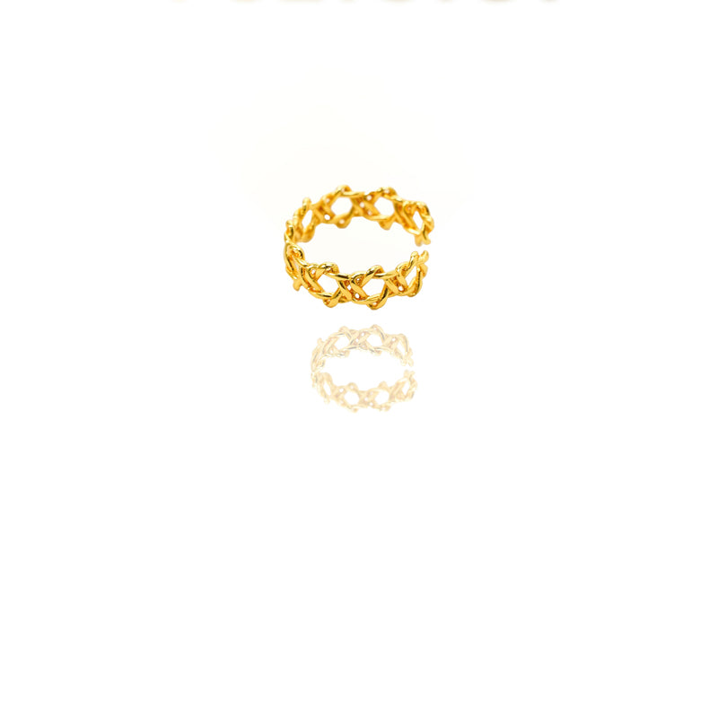 Luxury 24K Gold Adjustable Ring – Vintage Celtic Knot Band
