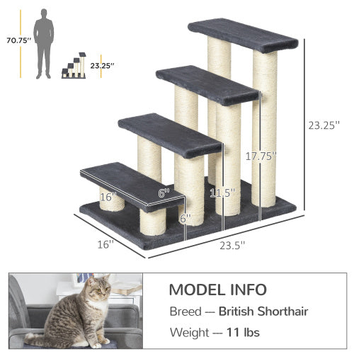 Premium Stair Style Cat Tree with Steps Scratching Post and Climb