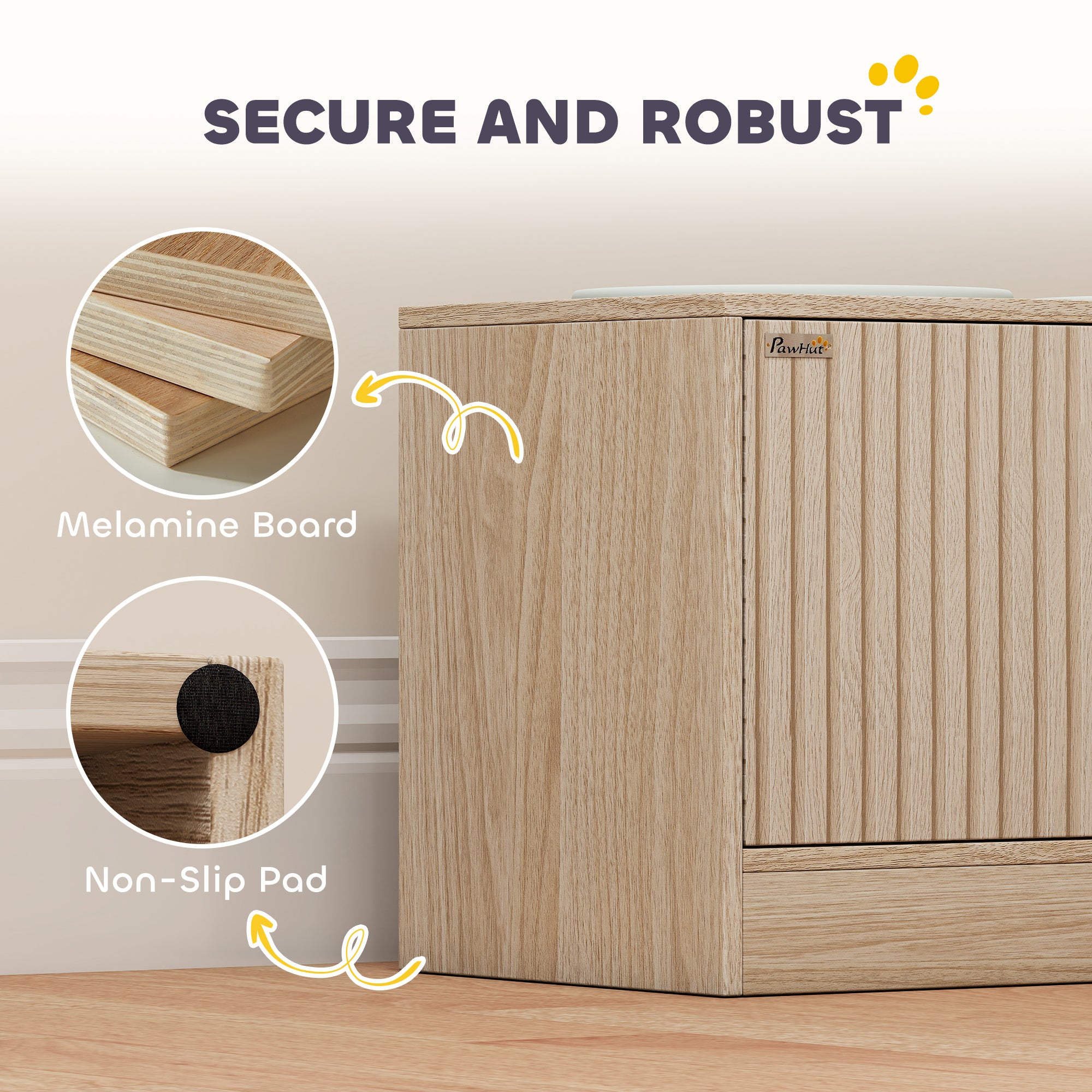 Elevated Dog Bowls with Storage Cabinet Slow Feeder Station